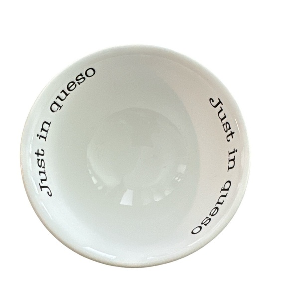 Mud Pie Just In Queso So Cheesy Ceramic Embossed White Black Dip Two Piece Set - Picture 3 of 8